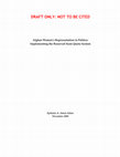 Research paper thumbnail of Afghan Women’s Representation in Politics: Implementing the Reserved Seats Quota System 