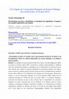 Research paper thumbnail of Abstracts/Résumés AFSP 2015 : Workers' protests, clientelism and mutations in capitalism. Comparing industrial worlds under pressure/ Protestations ouvrières, clientélisme et mutations du capitalisme. Comparer des mondes industriels sous tension