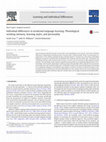 Research paper thumbnail of Individual differences in incidental language learning: The role of learning styles, personality, and working memory