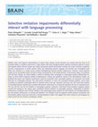 Research paper thumbnail of Selective imitation impairments differentially interact with language processing