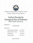 Research paper thumbnail of Carbon Storage by Geological Sites in Pakistan