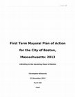 Research paper thumbnail of Mayoral Plan of Action for the City of Boston, Massachusetts: 2013 A Briefing to the Upcoming Mayor of Boston