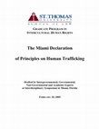 Research paper thumbnail of Symposium Organizer and Academic contributor,  “Miami Principles to Combat Human Trafficking”,