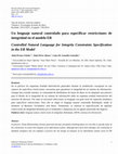 Research paper thumbnail of Un lenguaje natural controlado para especificar restricciones de integridad en el modelo ER