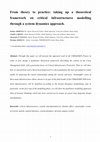 Research paper thumbnail of From theory to practice: taking up a theoretical framework on critical infrastructures modelling through a system dynamics approach