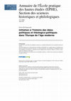 Research paper thumbnail of Initiation à l’histoire des idées politiques et théologico-politiques dans l’Europe de l’âge moderne [résumé des conférences à l’EPHE 2006-2007]