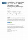 Research paper thumbnail of Initiation à l’histoire des idées politiques et théologico-politiques dans l’Europe de l’âge moderne [résumé des conférences à l’EPHE 2010-2011]