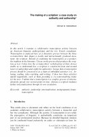 Research paper thumbnail of The making of a scription: a case study on authority and authorship