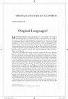 Research paper thumbnail of Original Languages?