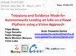 Research paper thumbnail of Trajectory and Guidance Mode for Autonomously Landing an UAV on a Naval Platform using a Vision Approach