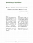 Research paper thumbnail of Derechos, autonomía y paternalismo en adolescentes El caso de los derechos sexuales y reproductivos en México