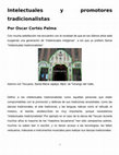 Research paper thumbnail of Intelectuales y promotores tradicionalistas