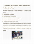 Research paper thumbnail of Variantes De La Danza teatral de los tecuanes