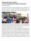 Research paper thumbnail of FERIA DE TEPALCINGO. La más importante del estado de Morelos