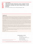 Research paper thumbnail of THE USE OF DRY NEEDLING FOR A SUBJECT WITH CHRONIC LATERAL HIP AND THIGH PAIN: A CASE REPORT