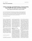 Research paper thumbnail of Culture, Language, and Health Literacy: Communicating About Health With Asians and Pacific Islanders