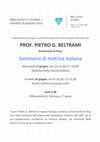 Research paper thumbnail of Pietro G. Beltrami - Seminario di metrica italiana (17-18 giugno 2015, Olomouc)