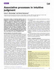 Research paper thumbnail of Associative processes in intuitive judgment