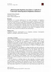 Research paper thumbnail of ¿Historiografía lingüística descriptiva o explicativa? Cómo hacer historiografía  de lingüística misionera 