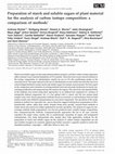 Research paper thumbnail of Preparation of starch and soluble sugars of plant material for the analysis of carbon isotope composition: a comparison of methods