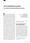 Research paper thumbnail of De la contestation au pouvoir. Les ressorts de l’ascension électorale de Syriza.