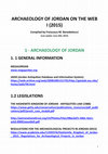 Research paper thumbnail of ARCHAEOLOGY OF JORDAN ON THE WEB, I 2015