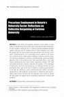 Research paper thumbnail of Precarious Employment in Ontario's University Sector: Reflections on Collective Bargaining at Carleton University 