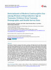 Research paper thumbnail of Determinants of Modern Contraceptive Use among Women of Reproductive Age in Tanzania: Evidence from Tanzania Demographic and Health Survey Data