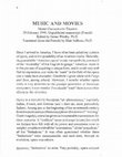 Research paper thumbnail of "Music and Movies", by Mario Castelnuovo-Tedesco, trans. by Blair Sullivan, ed. by James Westby,  _The Cue Sheet:_The_Journal_of_the_Film_Music_Society_, 15/1, January 1999.