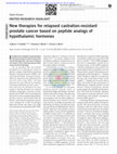 Research paper thumbnail of New therapies for relapsed castration-resistant prostate cancer based on peptide analogs of hypothalamic hormones