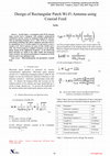 Research paper thumbnail of Design of Rectangular Patch Wi-Fi Antenna using Coaxial Feed