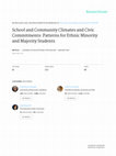 Research paper thumbnail of School and community climates and civic commitments: Patterns for ethnic minority and majority students