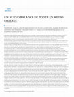 Research paper thumbnail of Un nuevo balance de poder en Medio Oriente