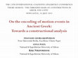 Research paper thumbnail of On the encoding of motion events in Ancient Greek: Towards a constructional analysis