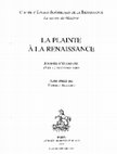 Research paper thumbnail of "Plainte... pour passer la mélancolie". Oggettivazione del dolore e strategie di rinascita nella rappresentazione rinascimentale del saper piangere in musica