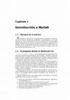 Research paper thumbnail of Introduccí on a Matlab 1.1. Resumen de la práctica