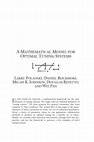 Research paper thumbnail of A mathematical model for optimal tuning systems