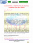 Research paper thumbnail of E-Government implementation frameworks: Suitability and Applicability