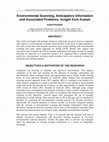 Research paper thumbnail of Environmental Scanning, Anticipatory Information and Associated Problems: Insight from Kuwait