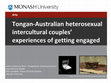 Research paper thumbnail of Tongan / Australian heterosexual intercultural couples' experiences of getting engaged