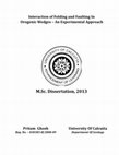 Research paper thumbnail of Interaction of Folding and Faulting In Orogenic Wedges – An Experimental Approach