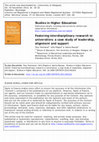 Research paper thumbnail of Fostering interdisciplinary research in universities: a case study of leadership, alignment and support