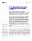 Research paper thumbnail of Geological and taphonomic context for the new hominin species Homo naledi from the Dinaledi Chamber, South Africa