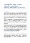 Research paper thumbnail of A Patterns and Trends Analysis  Of Dwelling Units Values In Sydney Metropolitan Area Suburbs