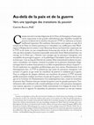 Research paper thumbnail of Au-delà de la paix et de la guerre - Vers une typologie des transitions de pouvoir