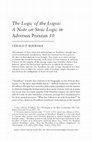 Research paper thumbnail of The Logic of the Logos: A Note on Stoic Logic in Adversus Praxean 10.  Journal of Early Christian Studies 22 (2014): 485-498.