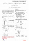 Research paper thumbnail of Calculus and Materials for Stirling Engine’s  Bolter and Regenator