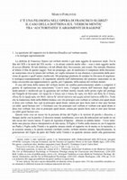 Research paper thumbnail of C'è una filosofia nell'opera di Francisco Suárez? Il caso della dottrina sul 'verbum mentis' tra 'auctoritates' e argomenti di ragione