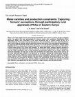 Research paper thumbnail of Maize varieties and production constraints: Capturing farmers’ perceptions through participatory rural appraisals (PRAs) in Eastern Kenya