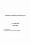 Research paper thumbnail of Performance Evaluation of Polish Pension Funds